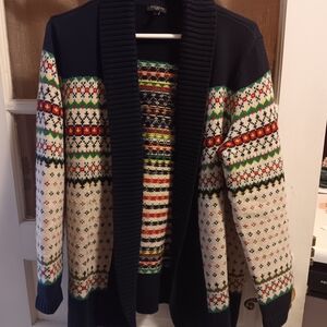 Talbots Multicolor Patterned Cardigan Sweater